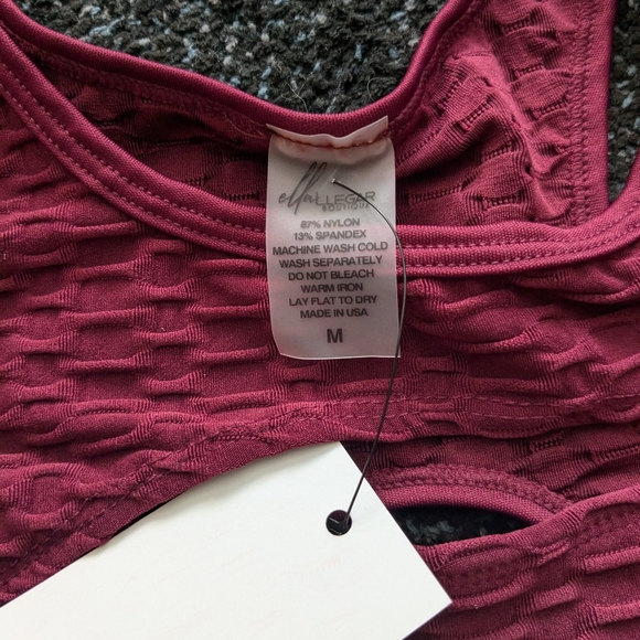 Brand new Bra + leggings Burgundy and fancy fit jacket workout set Women size M - Picture 7 of 15